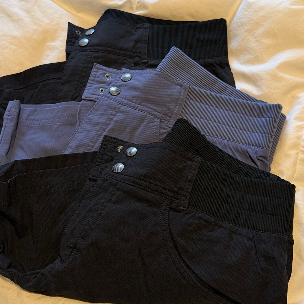 Bundle of 3 Title Nine Women's Active Shorts, 2-black, 1-blue, size 14, comfy